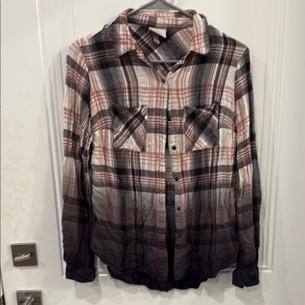 Knox Rose Plaid Button Down Shirt - Black, White, Pink